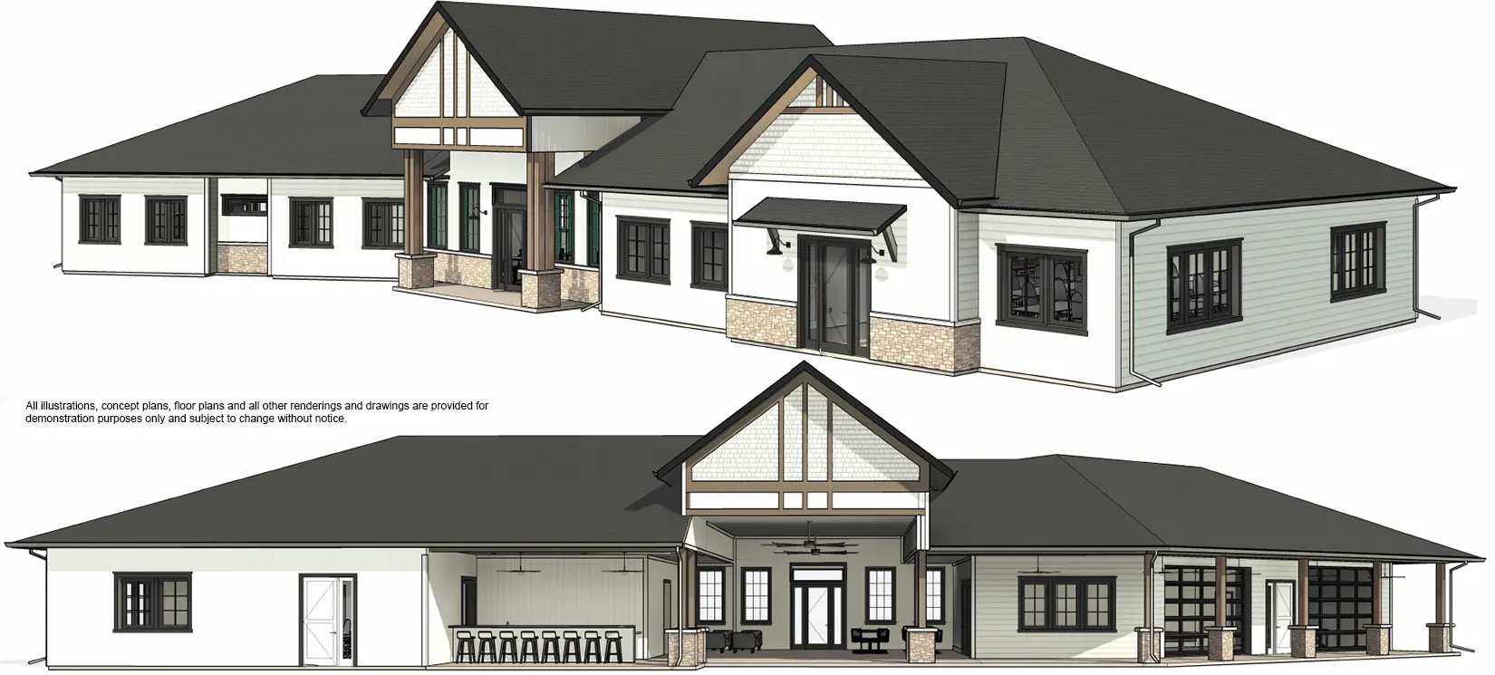 Preliminary Clubhouse Elevations Amenity Center at Hammock Oaks Reserve Master Planned Community Lady Lake FL
